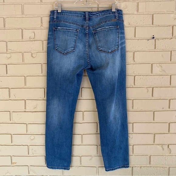 KanCan Jeans Size 13 / 30 Boyfriend Cut  Med Blue Distressed Relaxed Fit Denim - Picture 2 of 8